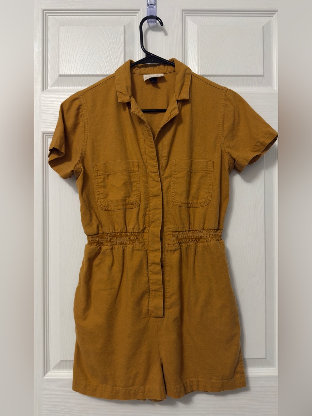 Universal Thread Mustard Short-Sleeve Utility Romper